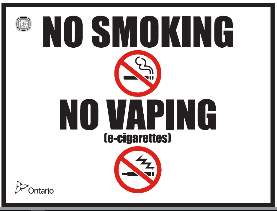 SIGN - PLASTIC PVC NO SMOKING &amp; NO VAPING 8.25&quot; x 11&quot; BLACK