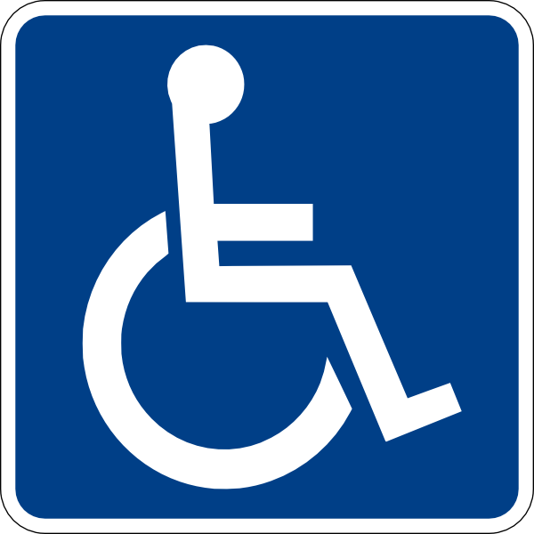 SIGN - STICKER 6&quot; x 6&quot; &quot;WHEEL CHAIR ACCESS&quot; WASHROOM 