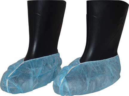 SHOE COVERS - 16&quot; BLUE DISPOSABLE ANTI-SLIP 100/PK  