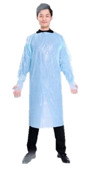 GOWN - BLUE CAST POLYPROPYLENE SINGLE USE 300/CASE