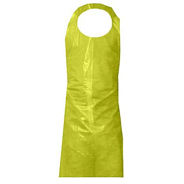 APRON - POLYETHYLENE YELLOW DISP 35&quot; X 45&quot; EACH (AP002)