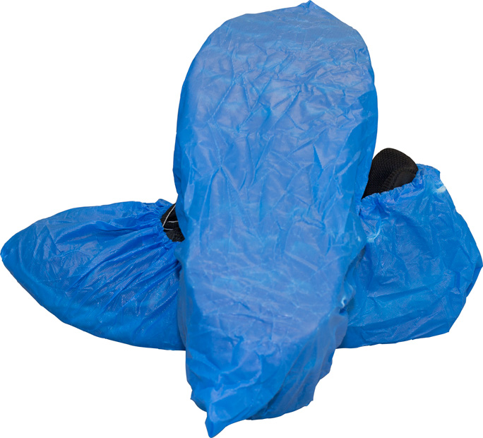 SHOE or BOOT COVER - 17&quot; BLUE  DISPOSABLE W/TREAD X-LARGE 