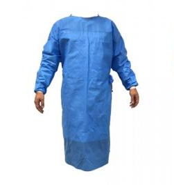 GOWN - BLUE NONWOVEN MEDICAL  ISOLATION GOWN FULL SLEEVE 