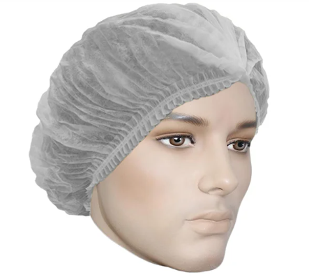 BOUFFANT CAPS - 24" WHITE  PLEATED HAIR COVER LARGE 