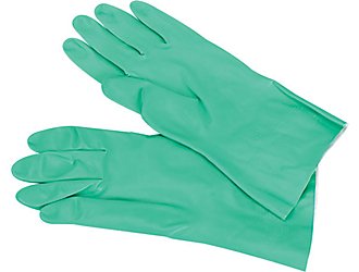 GLOVES - 13&quot; NITRILE EMBOSSED 15 MIL FLOCK-LINED MEDIUM