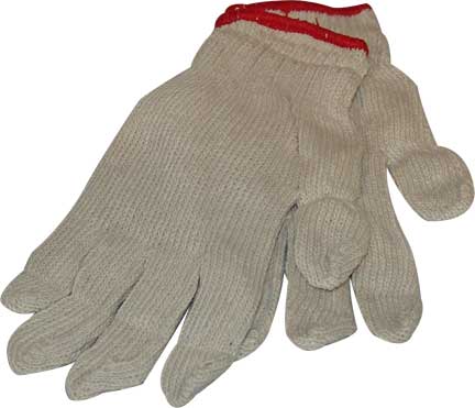 GLOVES - POLYESTER &amp; COTTON  STRING KNIT SMALL NATURAL 