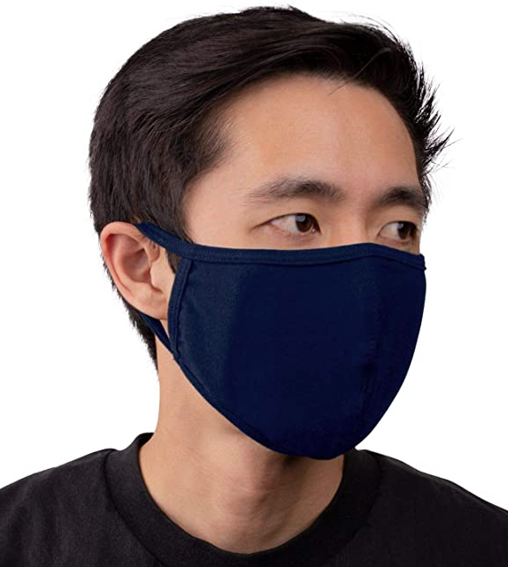 FACE MASK - NAVY BLUE, REUSABLE CLOTH 2 LAYERS