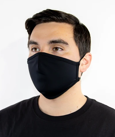 Product 6220090: FACE MASK - 3 PLY BLACK CLOTH REUSABLE WITH/ADJUSTABLE EAR 