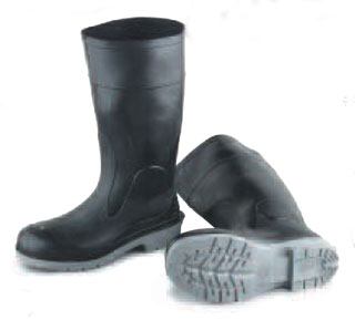 BOOTS RUBBER - 16&quot; STEEL TOE KNEEBOOT BLACK SIZE: 12