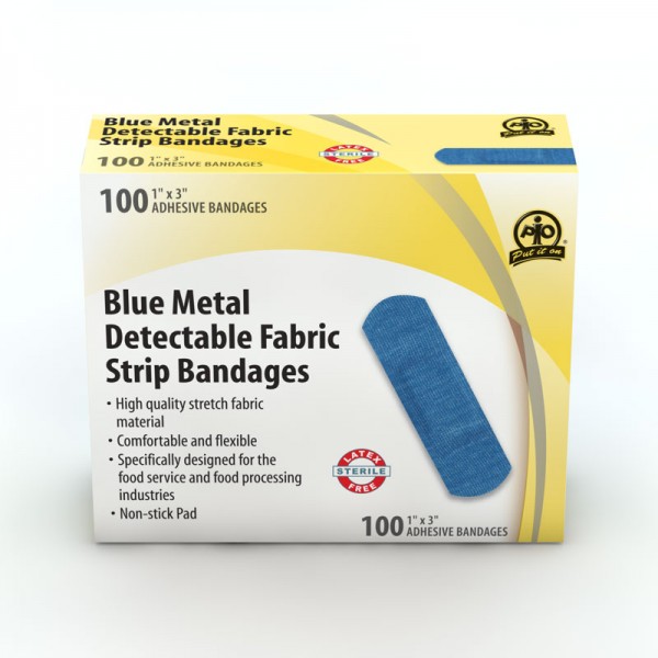 BANDAID - FABRIC STRIP 3&quot; X 1&quot; (7.5cm X 2.5cm) BLUE METAL