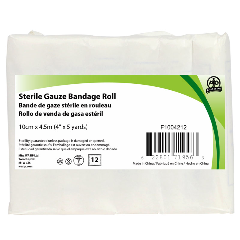 GAUZE BANDAGE ROLLS - 4&quot; X 4.5M INDIVIDUALLY WRAPPED